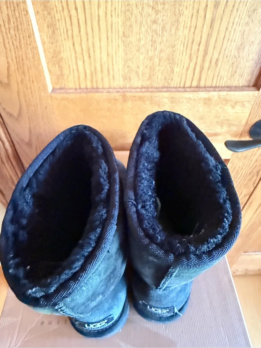 UGG Women’s Classic Short Boots in Black Suede